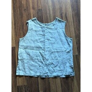 100% Linen Tank Top Bryn Walker Size Small Light Blue
